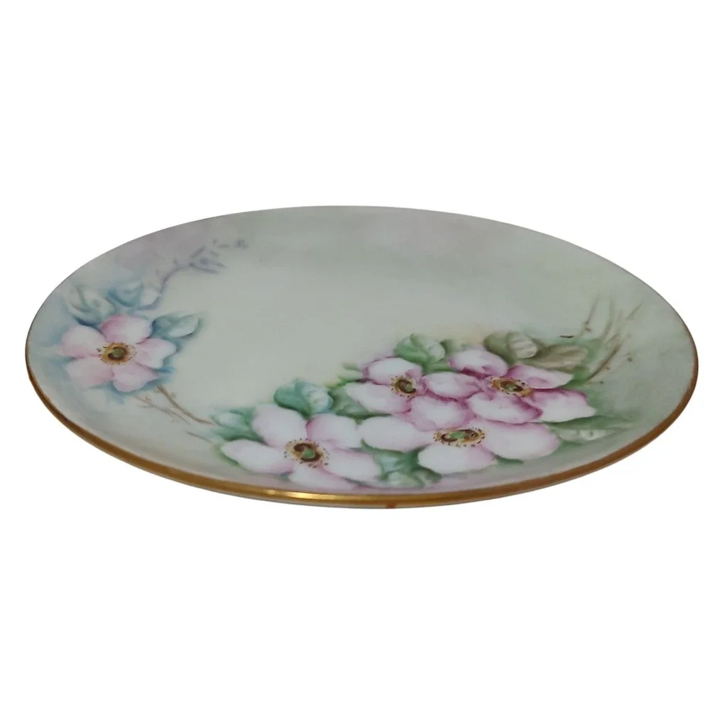 Rosenthal Kronach Dessert‎ Plate Floral Gold Rim Hand Painted Antique Six Inches